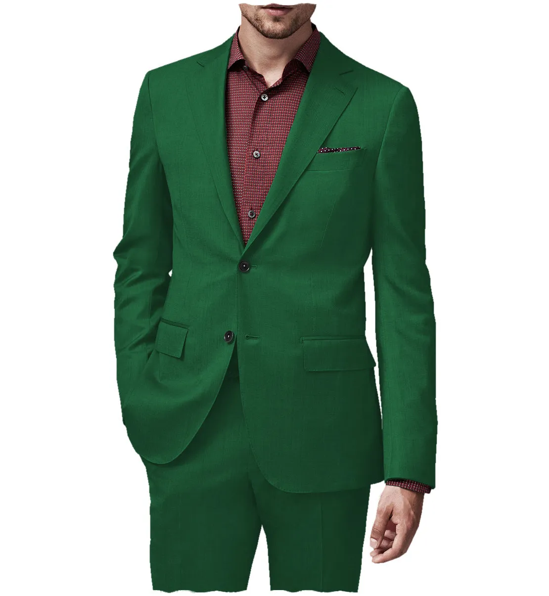 2 Pieces Mens Suit Flat Notch Lapel Tuxedos For Wedding (Blazer Pants)
