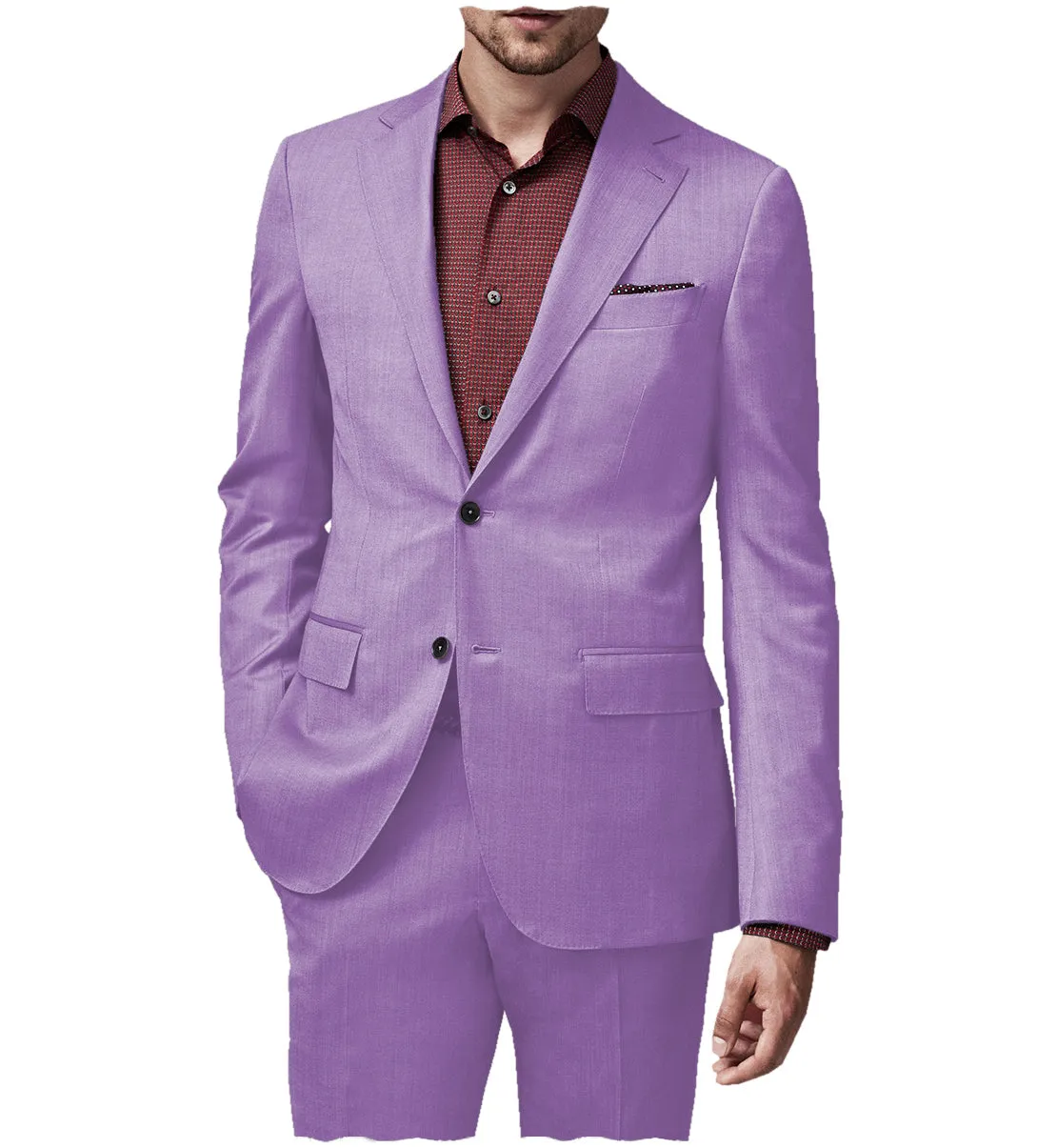 2 Pieces Mens Suit Flat Notch Lapel Tuxedos For Wedding (Blazer Pants)