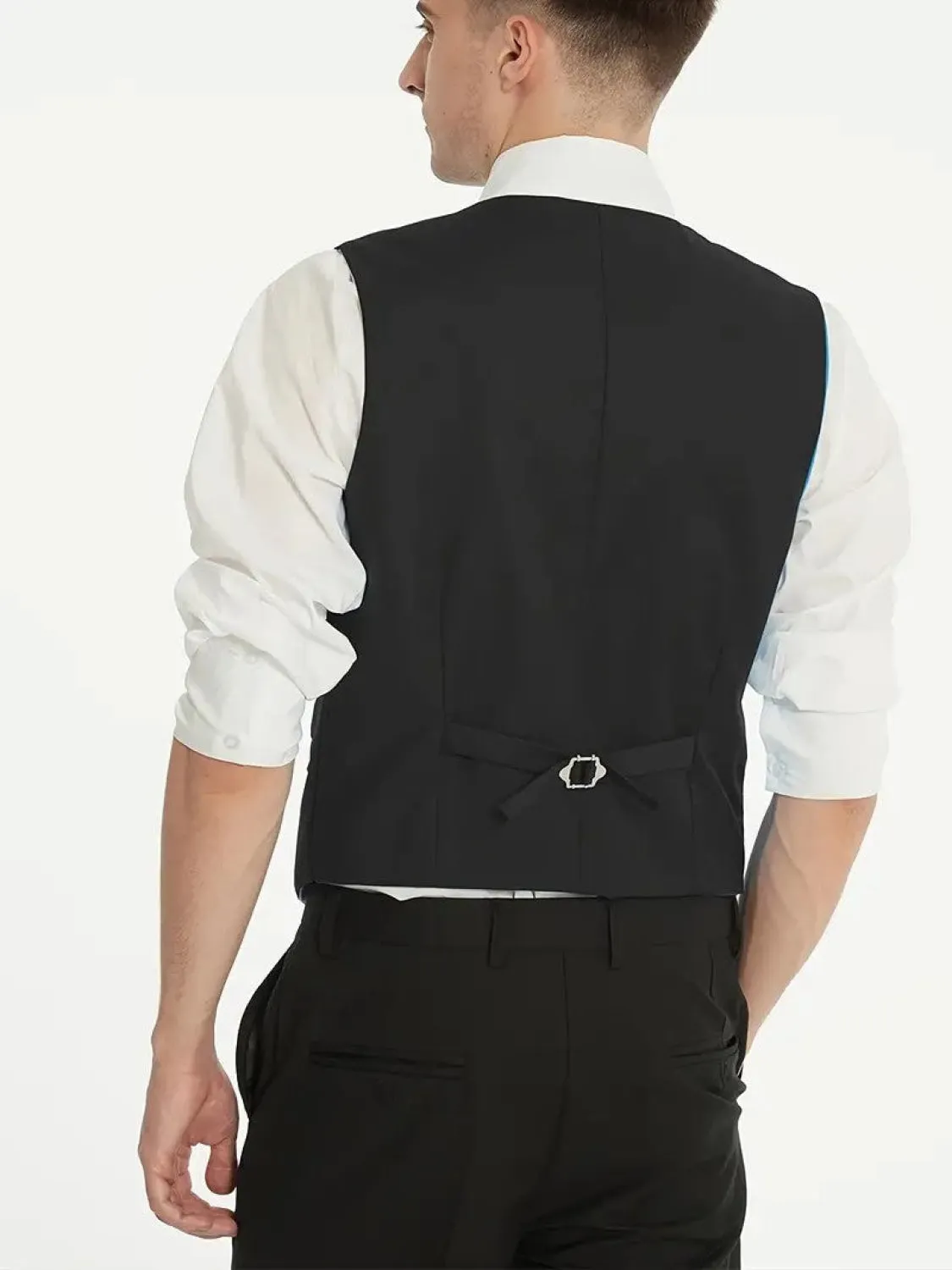 3 Pieces Mens Suit Slim Fit Solid Peak Lapel Tuxedos Groomsmen (Blazer vest Pants)