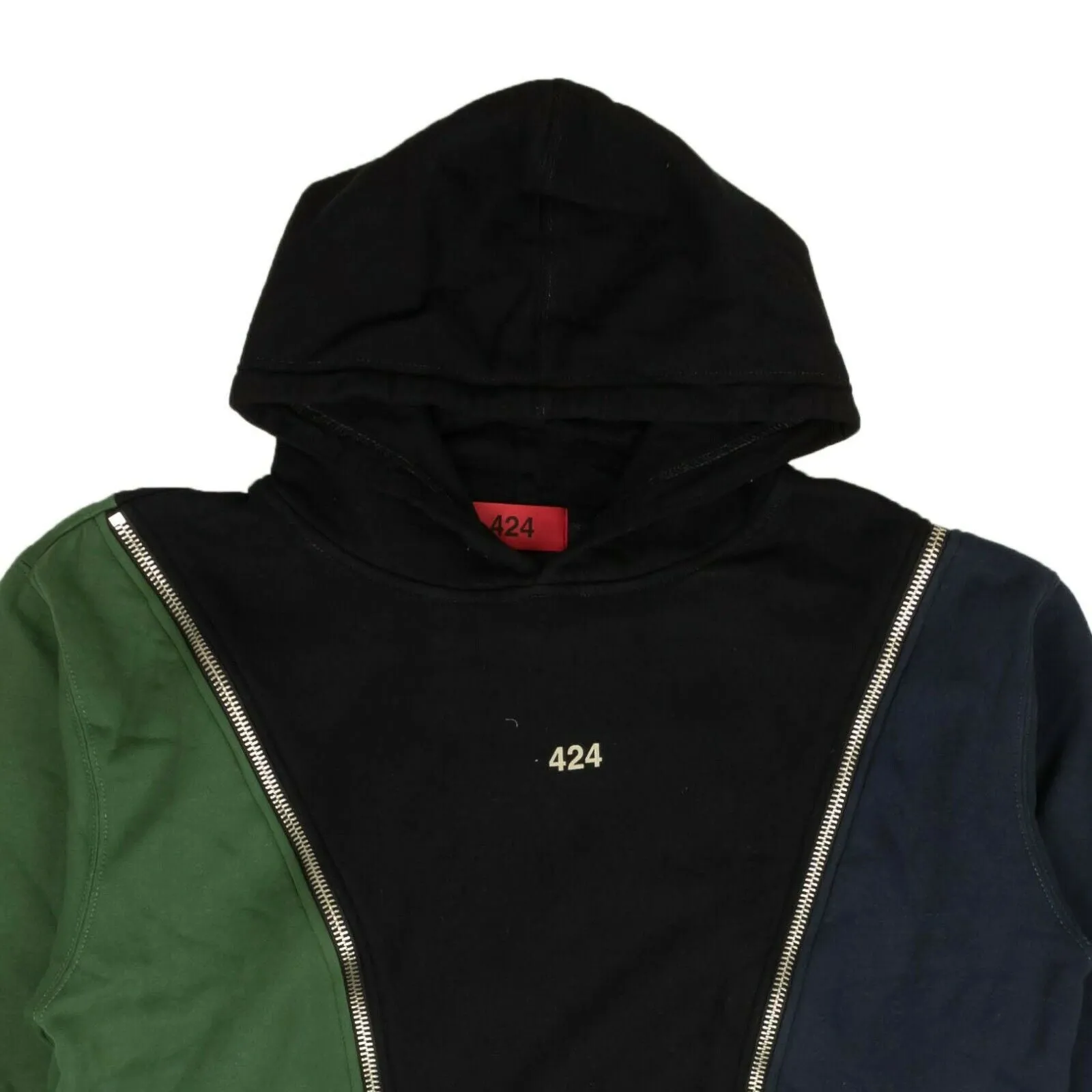 424 On Fairfax Reworked Hoodie - Navy/Black/Green