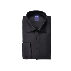 ABELARD Button Evening Shirt Single Cuff Slim Fit BLACK