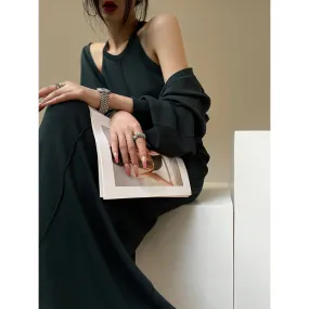 Aconiconi| Knitted dress  suit    classic shawl versatile cardigan - Paris
