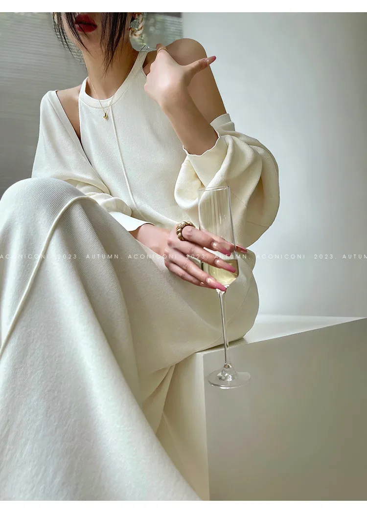 Aconiconi| Knitted dress  suit    classic shawl versatile cardigan - Paris