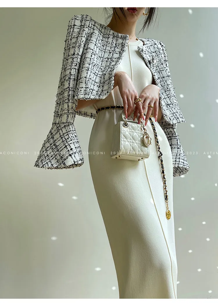 Aconiconi| Knitted dress  suit    classic shawl versatile cardigan - Paris