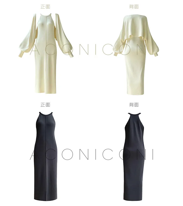 Aconiconi| Knitted dress  suit    classic shawl versatile cardigan - Paris