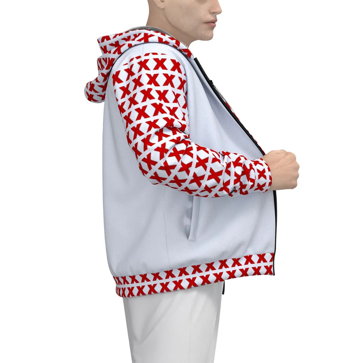 All-Over Print Men's Sherpa Fleece Zip Up Hoodie X14 cityboy, print