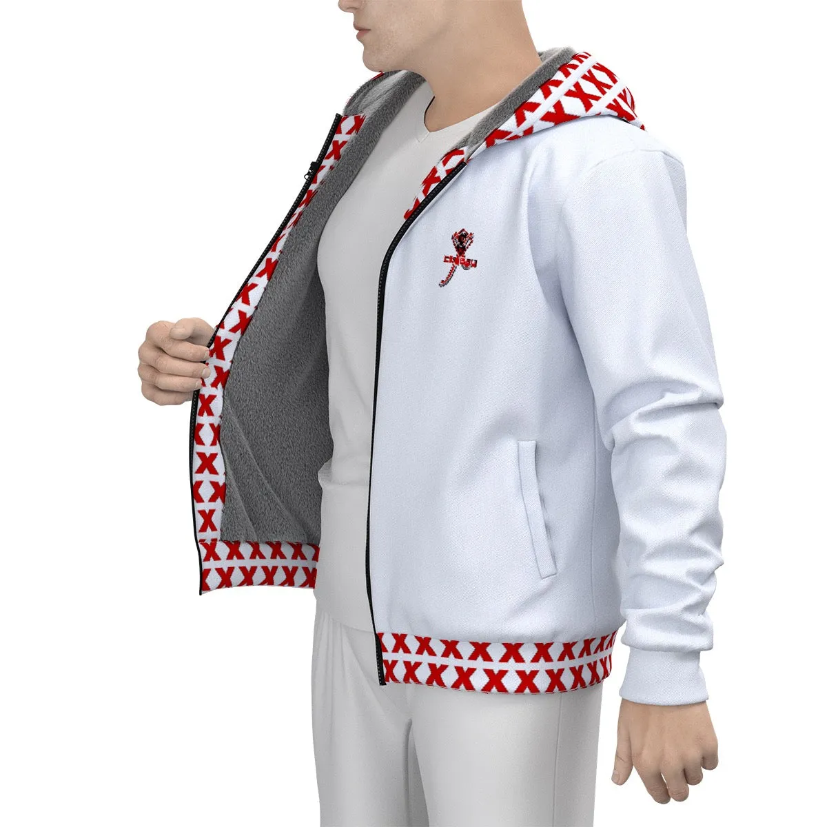 All-Over Print Men's Sherpa Fleece Zip Up Hoodie X14 cityboy, print