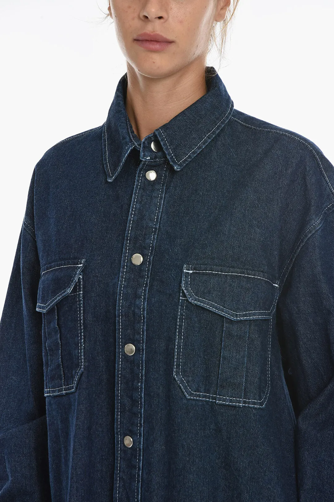 Anouki Denim Oversize Shirt with Utility Pockets