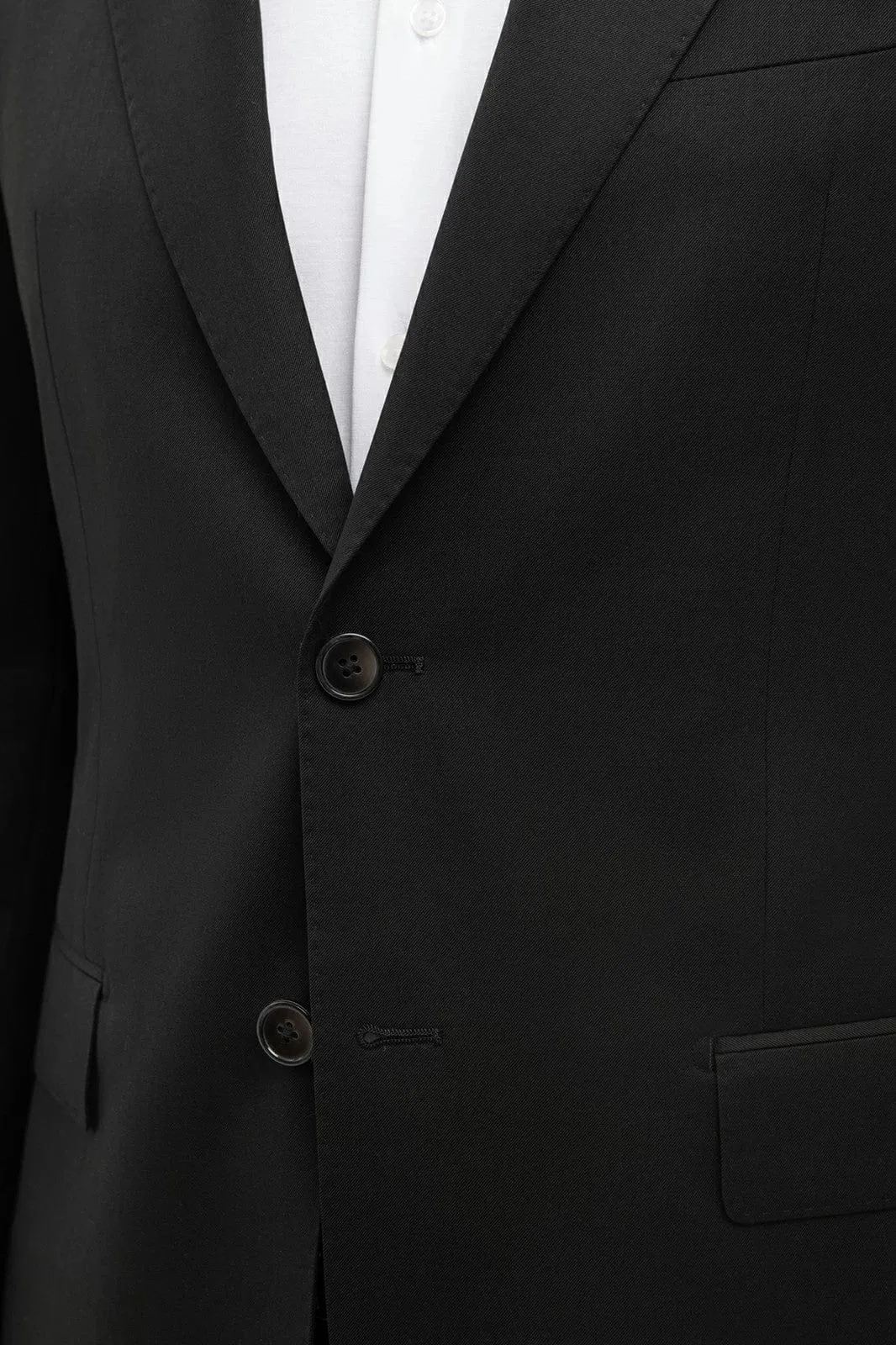 Black 2 Piece Notch Lapel Double Button Men's Suit (Blazer Pants)