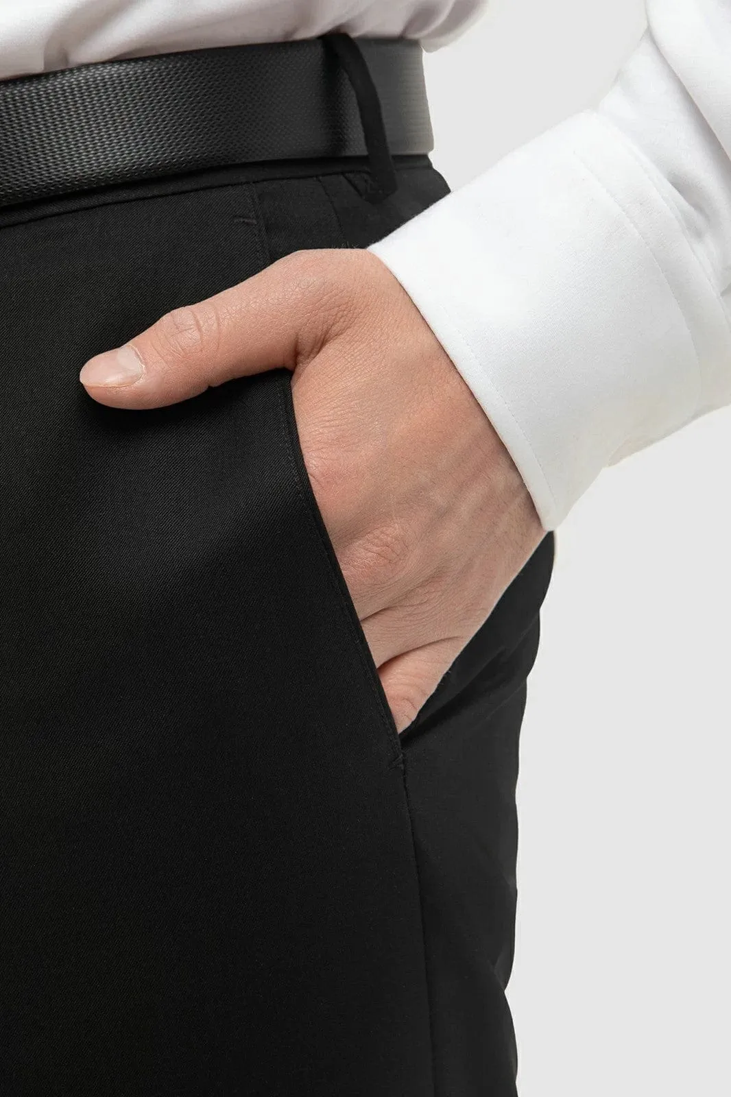 Black 2 Piece Notch Lapel Double Button Men's Suit (Blazer Pants)