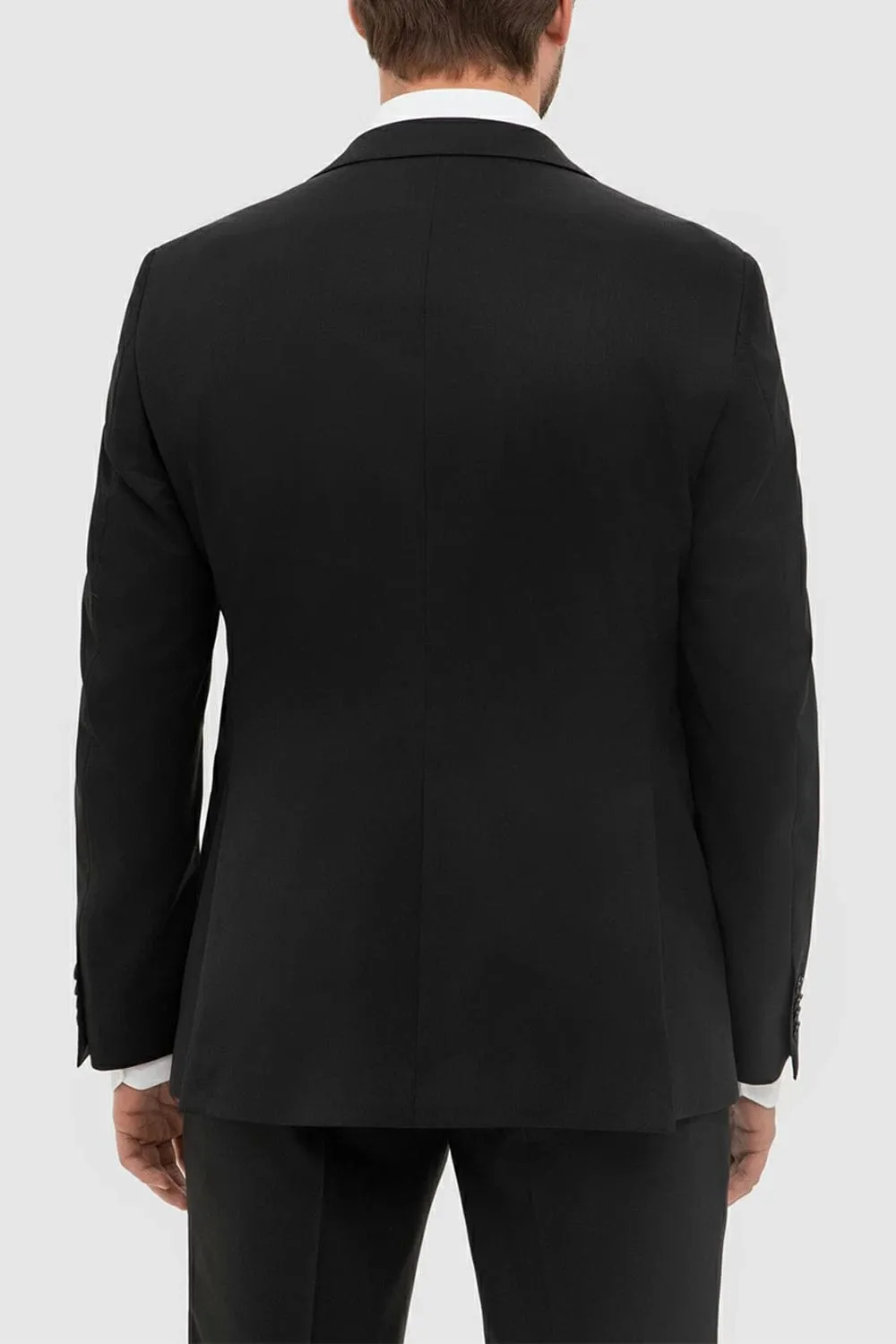 Black 2 Piece Notch Lapel Double Button Men's Suit (Blazer Pants)