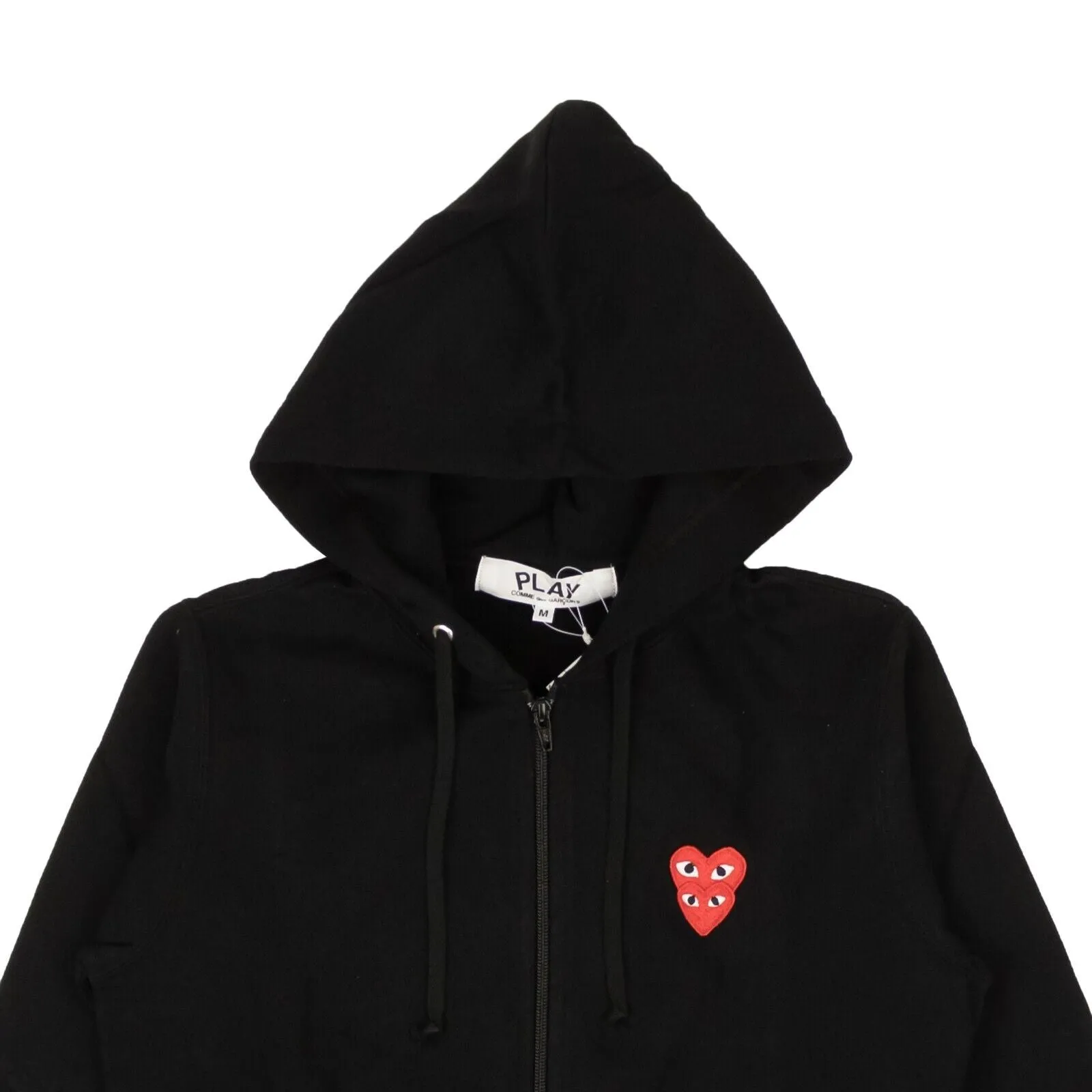 Black Double Red Heart Zip-Up Hoodie