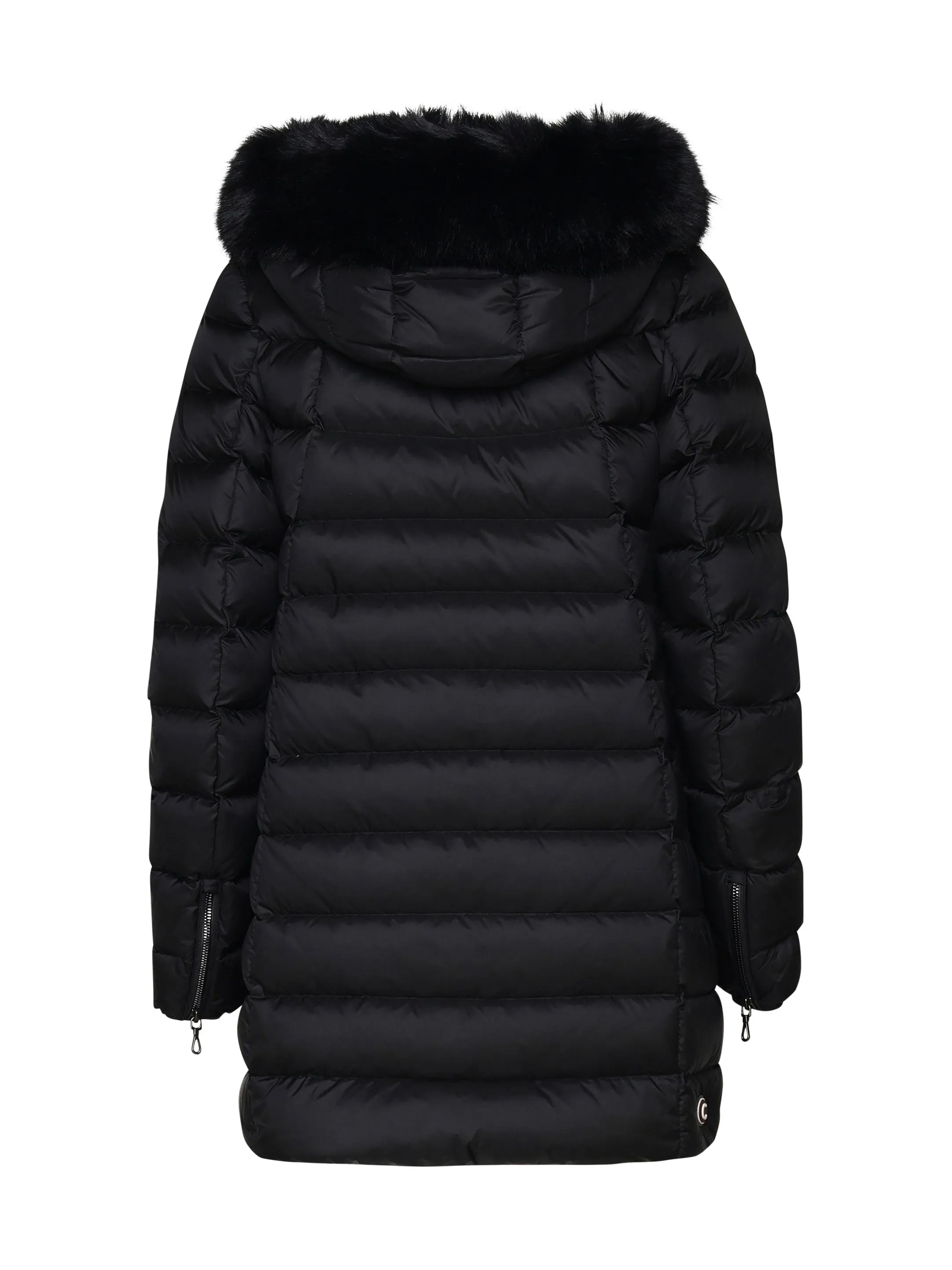 Black Long Padded Jacket with Hood