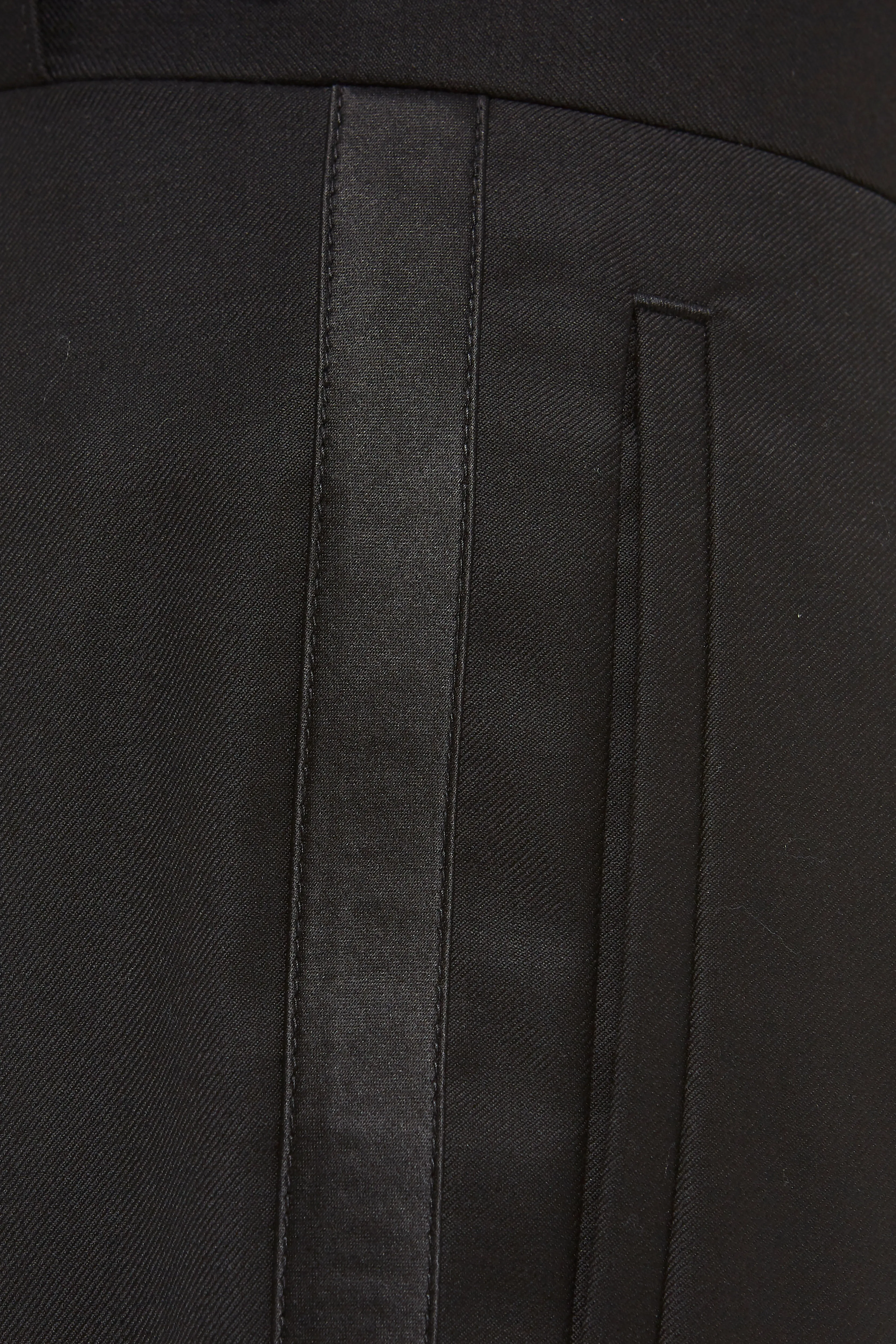 Black Wool Tuxedo Trouser