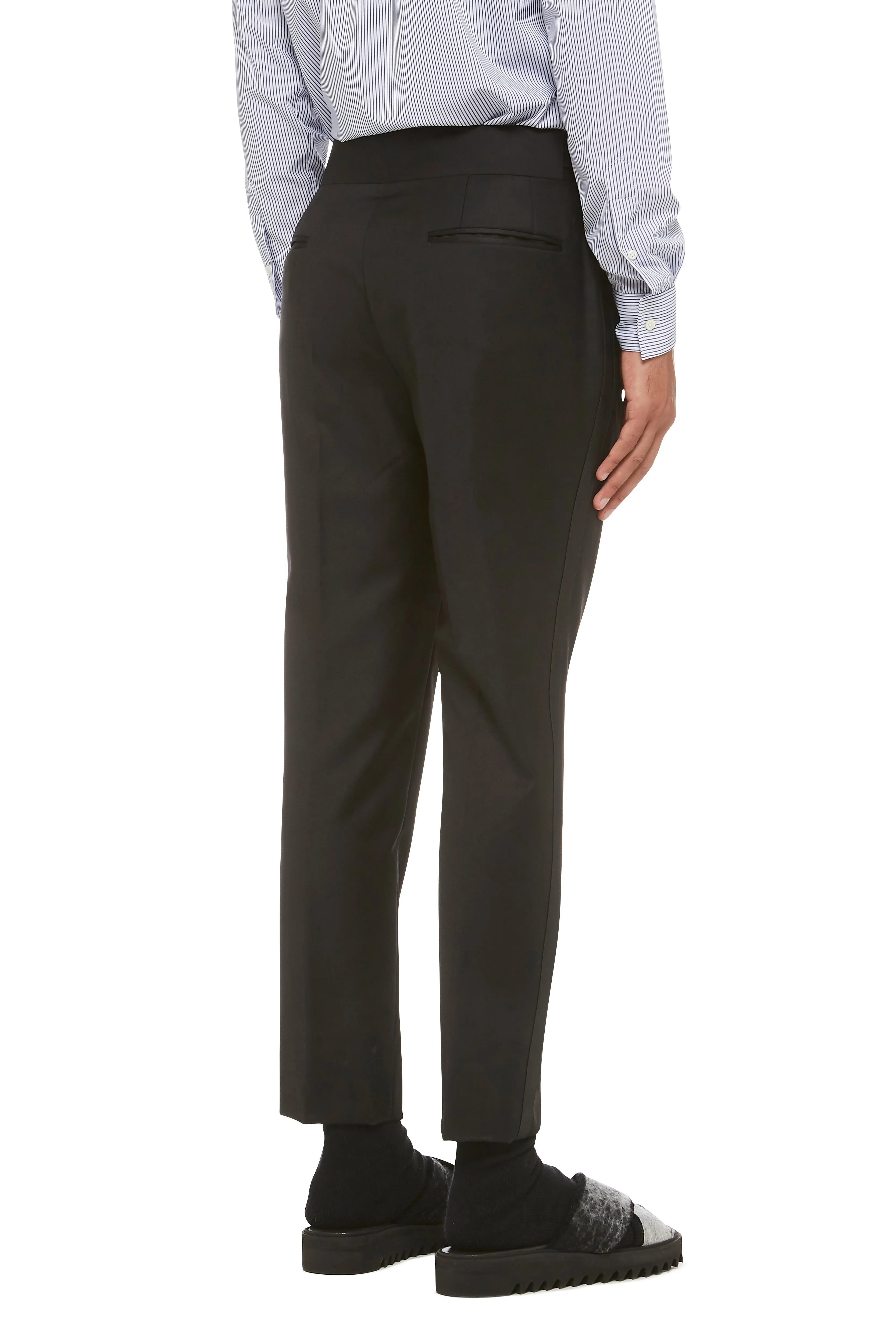 Black Wool Tuxedo Trouser