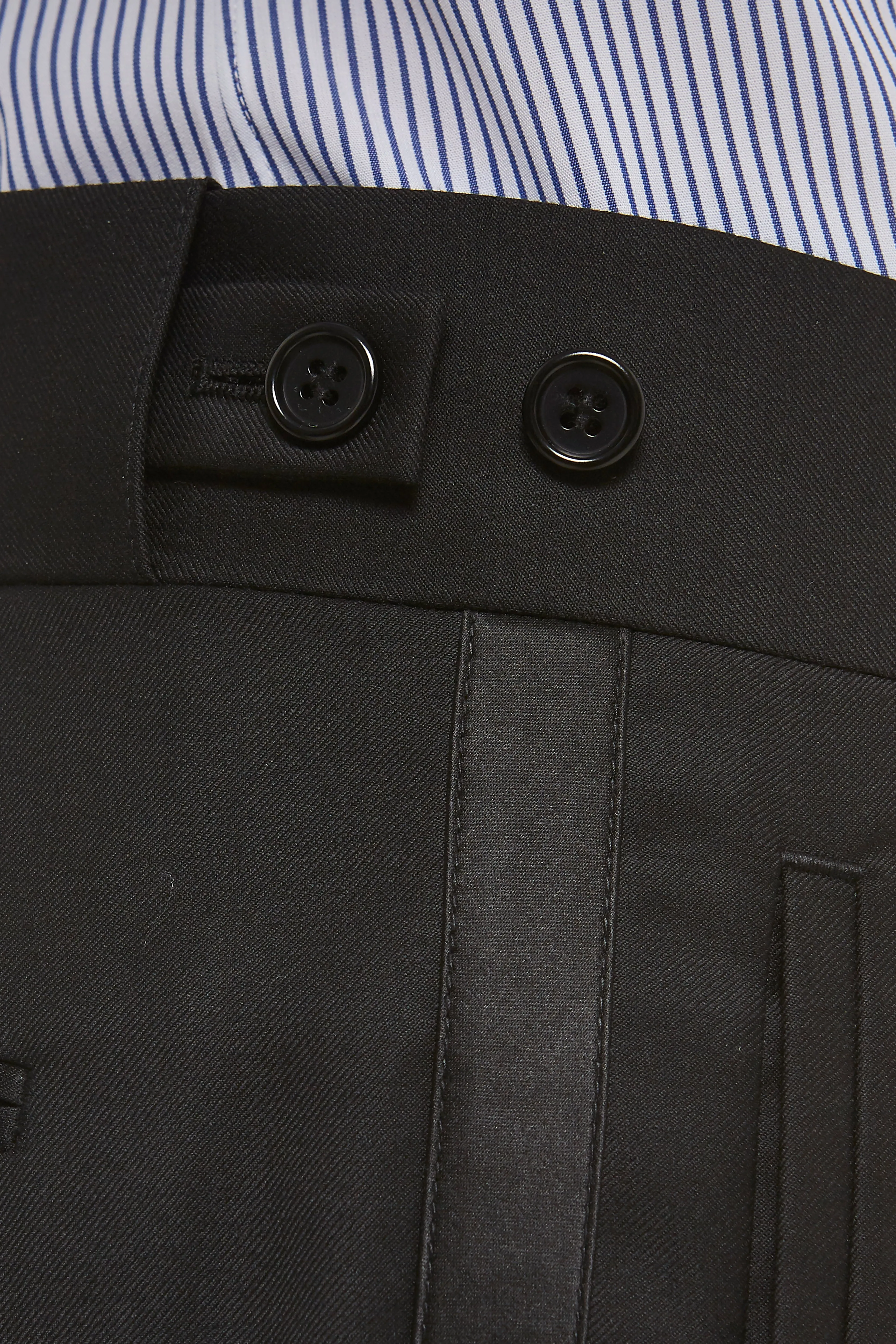 Black Wool Tuxedo Trouser