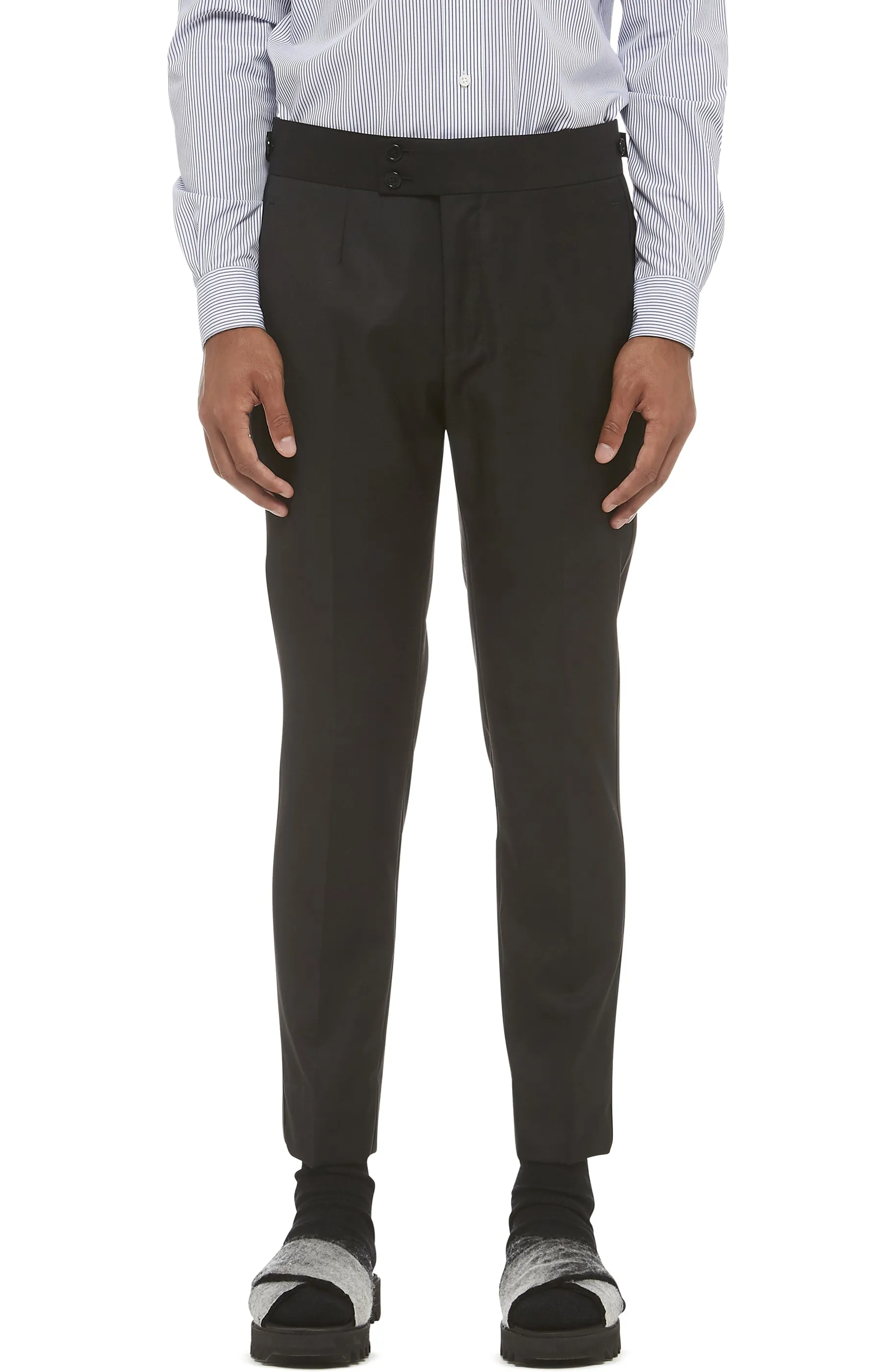 Black Wool Tuxedo Trouser