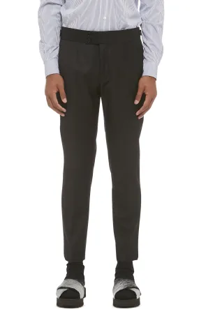 Black Wool Tuxedo Trouser