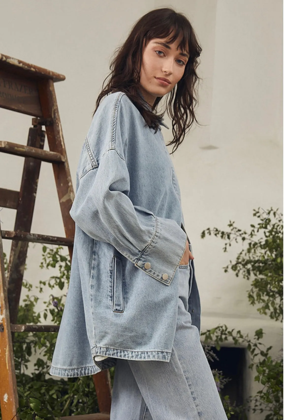 Bohemian Traders Oversized Shirt Denim Ice Blue