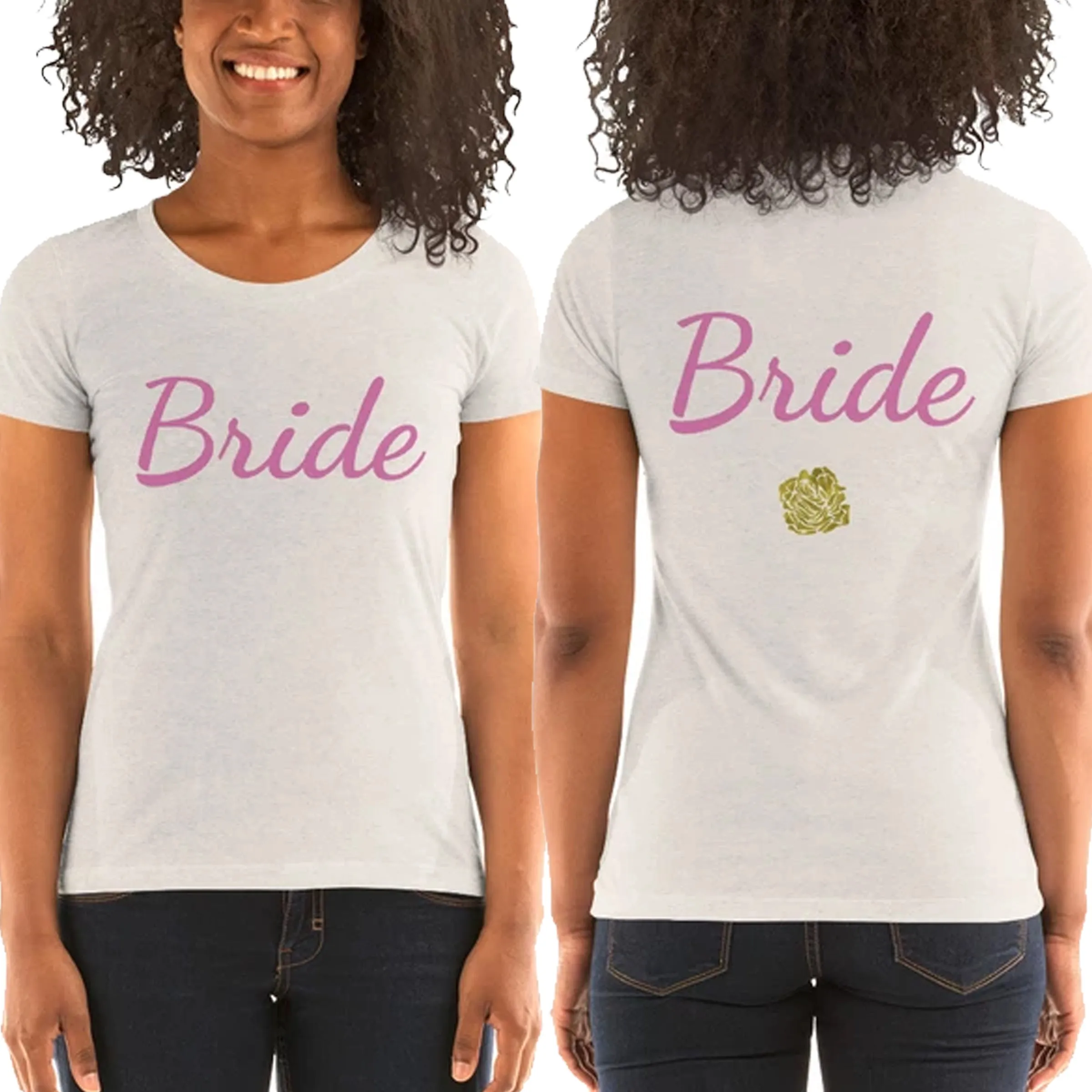 Bride/ Customizable Text Shirt, Women's Tee, Premium Ladies' Short Sleeve T-Shirt (US Size: S-2XL)