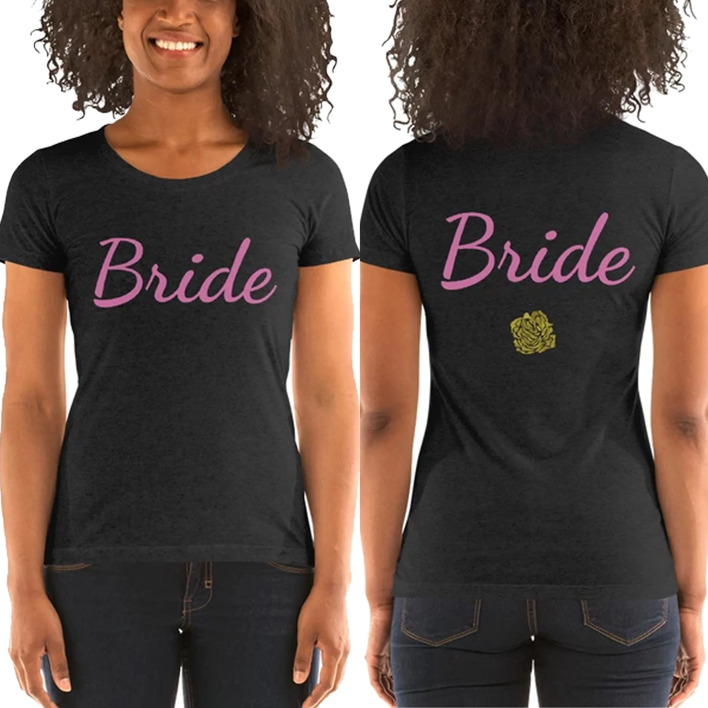 Bride/ Customizable Text Shirt, Women's Tee, Premium Ladies' Short Sleeve T-Shirt (US Size: S-2XL)