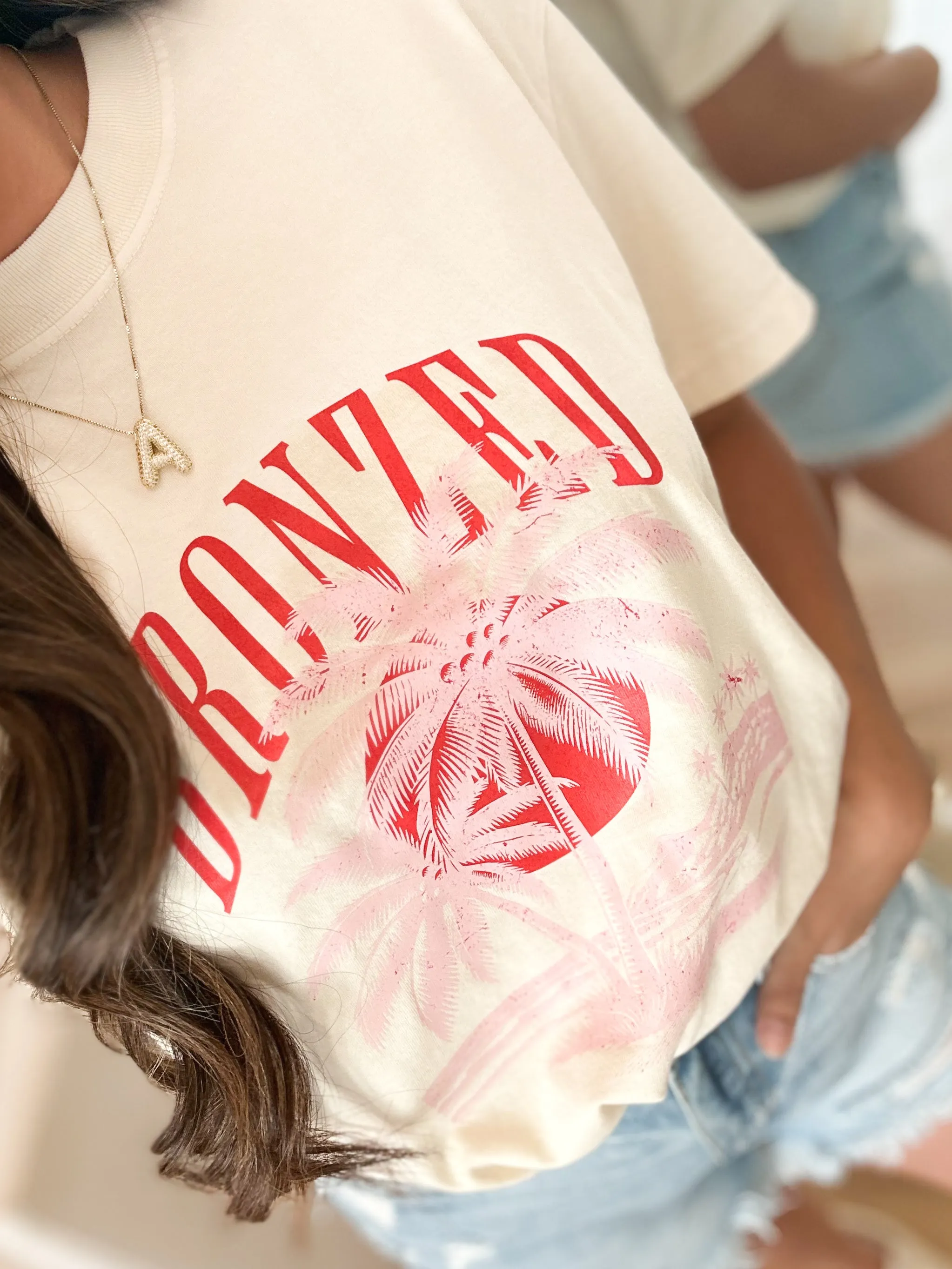 Bronzed Graphic Tee Cream