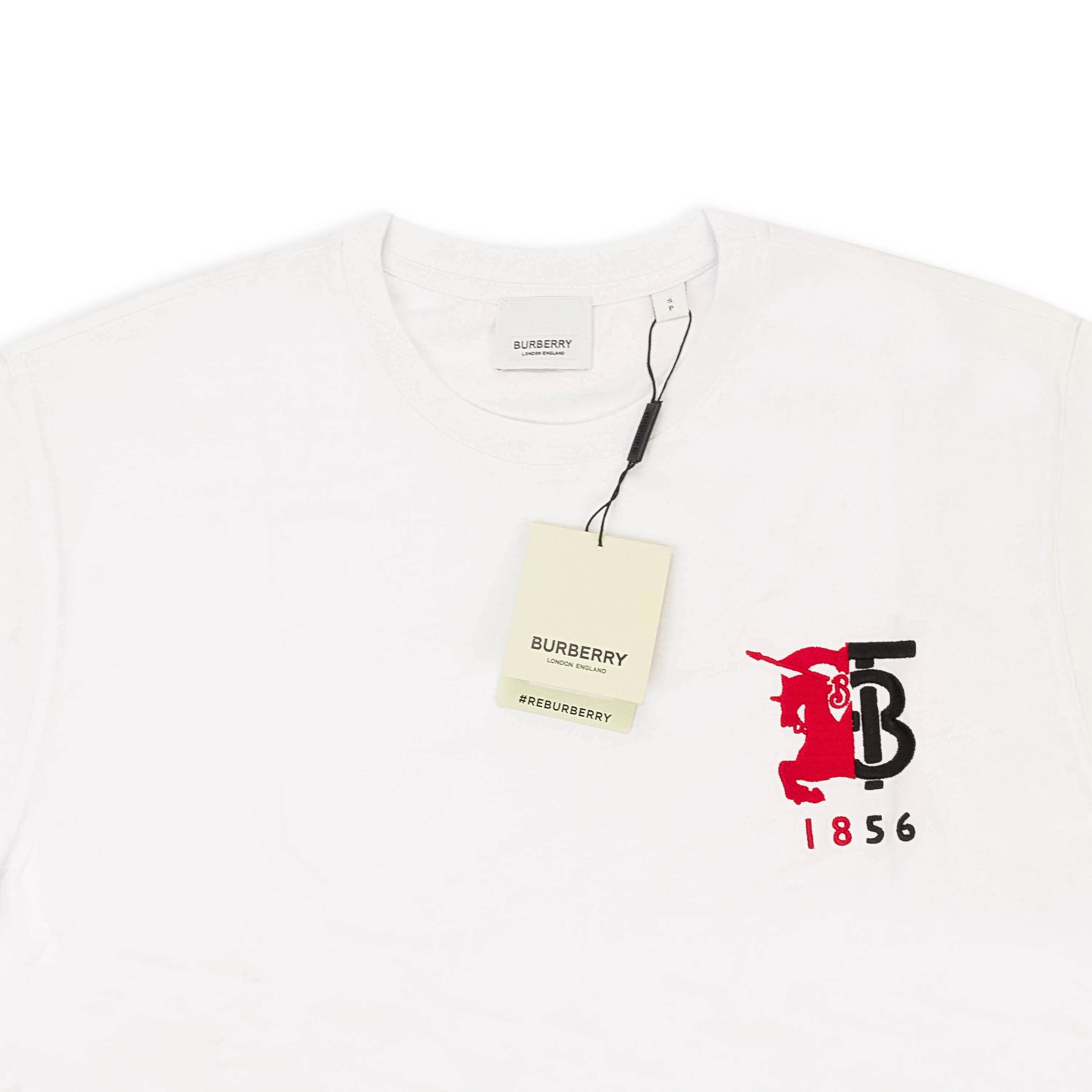 BURBERRY HALF HORSE POCKET GRAPHIC WHITE T-SHIRT
