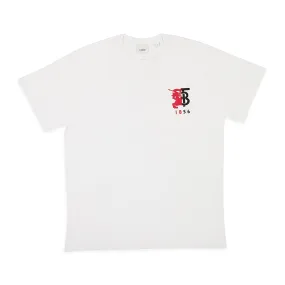 BURBERRY HALF HORSE POCKET GRAPHIC WHITE T-SHIRT