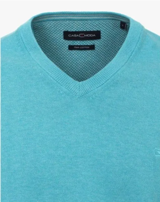 Casa Moda - V Neck Jumper - 396 Turquoise