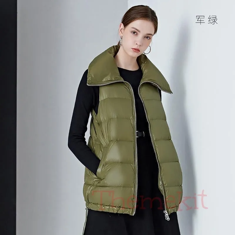 Casual Pure Colour Thick Down Vest