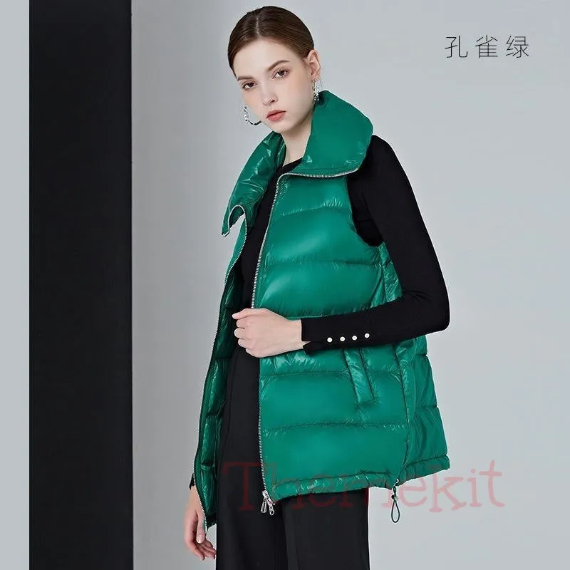 Casual Pure Colour Thick Down Vest