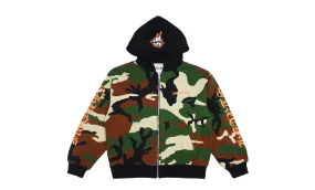Chrome Hearts Matty Boy Caution Thermal Zip Up Hoodie Camo