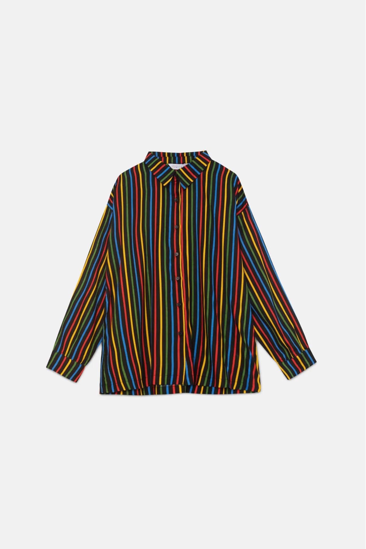 Compania Fantastica Black Multicoloured Stripe Print Long Sleeve Shirt