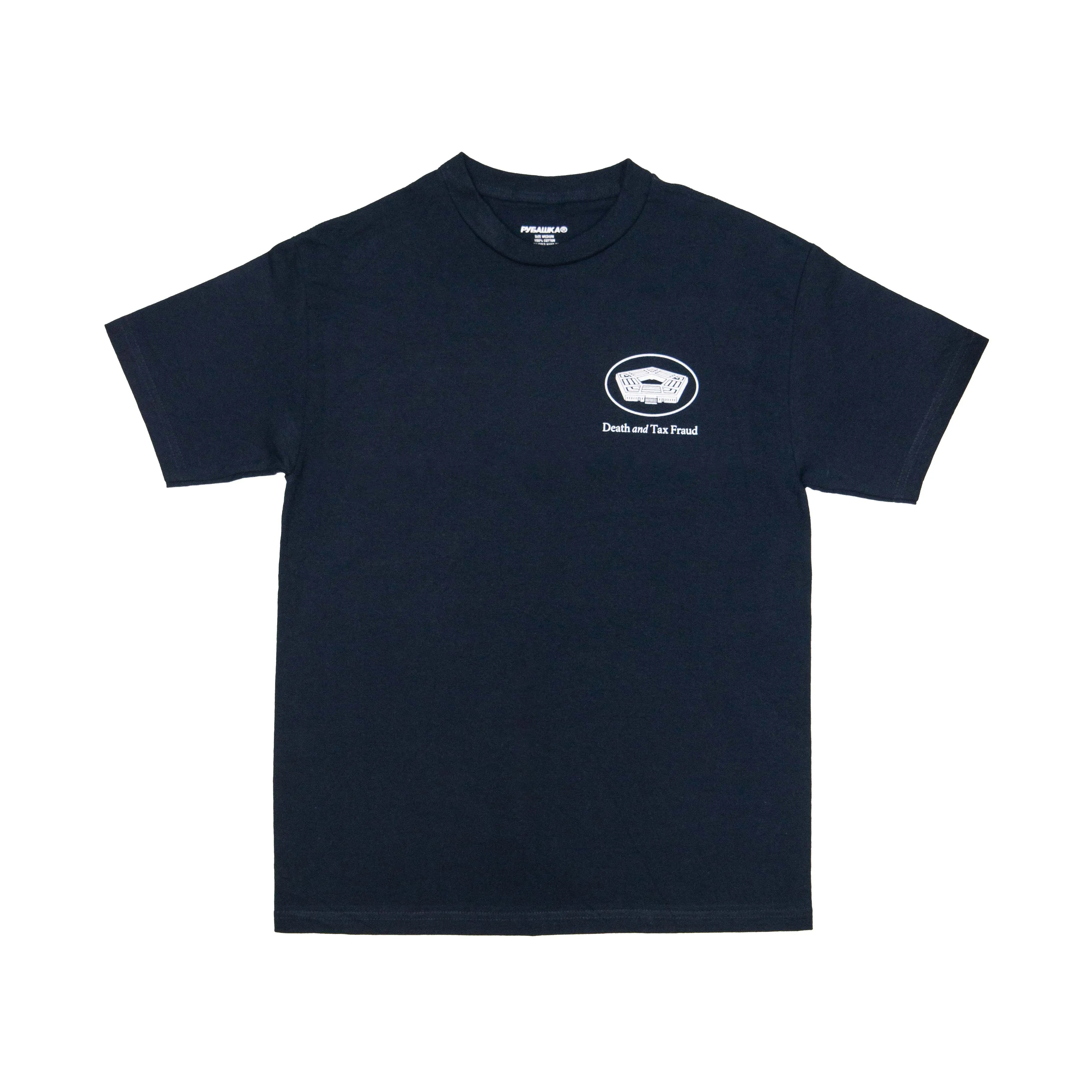 DEATH AND TAX FRAUD T-SHIRT NAVY BLUE