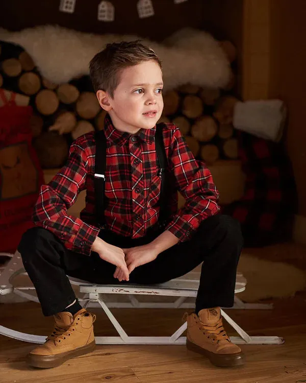 DPD Red Plaid Button Flannel Shirt
