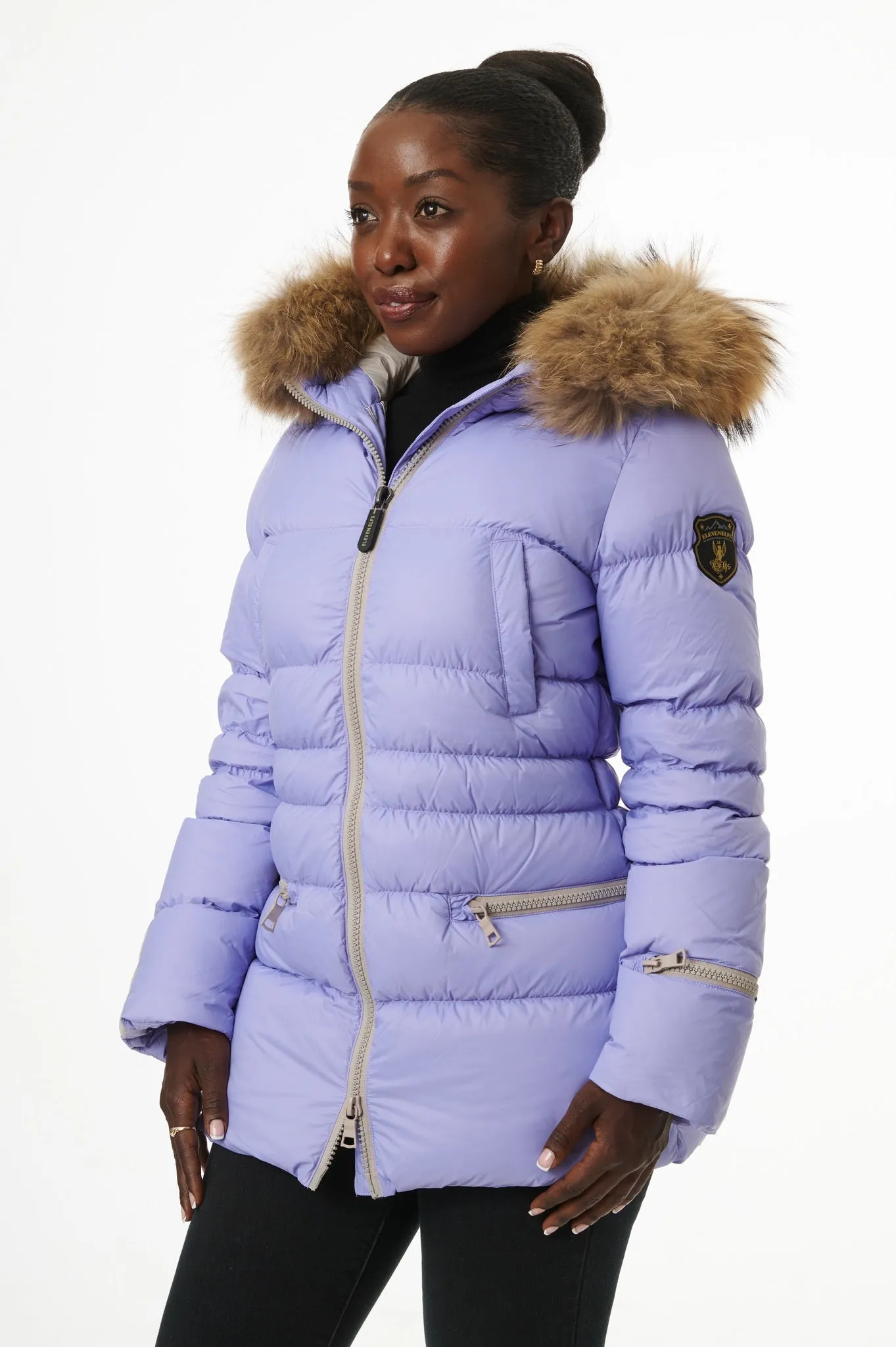 Earth Spirit Long Down Jacket | Lavender/Linen