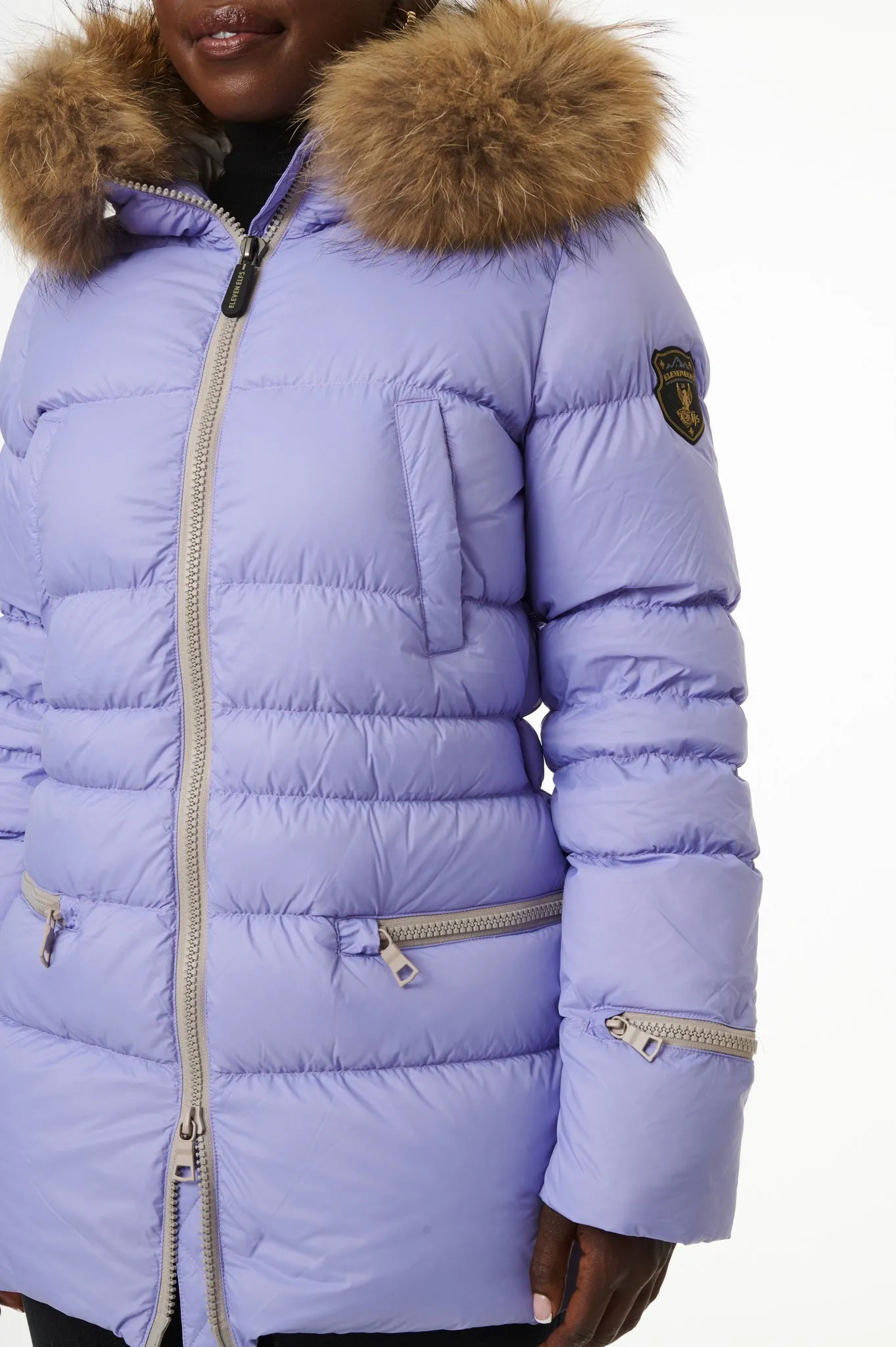 Earth Spirit Long Down Jacket | Lavender/Linen