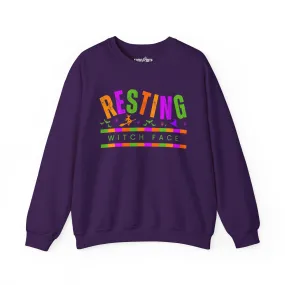 Eddy and Rita Women's Heavy Crewneck Sweatshirt - "Resting Witch Face" Halloween Sweater - Cozy, Funny, Witchy Fall Pullover