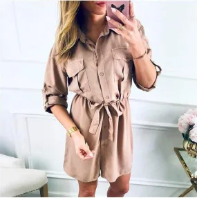 FashionSierra - Women Autumn Casual Plain T Shirt Dress
