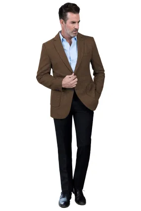 Formal Men's Classic Tweed Herringbone Peak Lapel Blazer