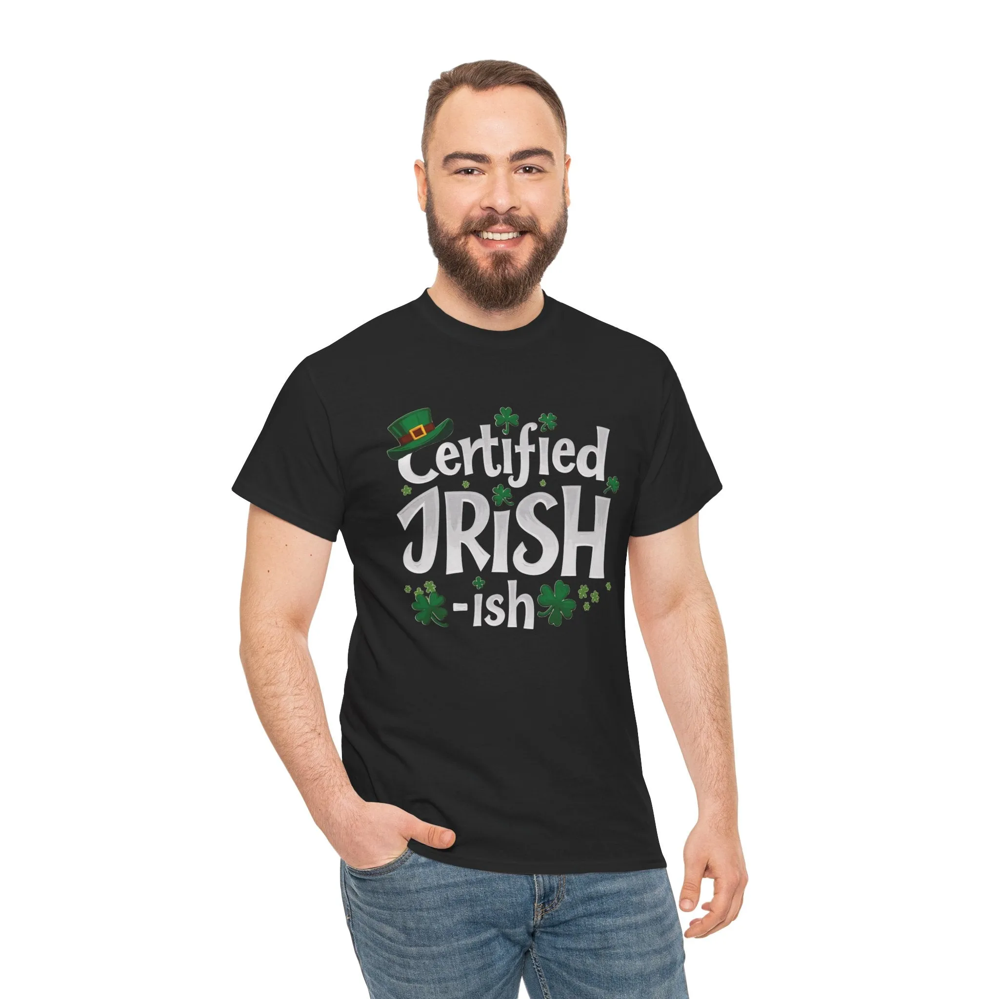 Funny St. Patrick’s Day Tee | 'Certified Irish-ish' Shirt | Irish Pride T-Shirt | Unisex Cotton Tee | St. Paddy’s Gift | Lucky Clover Shirt