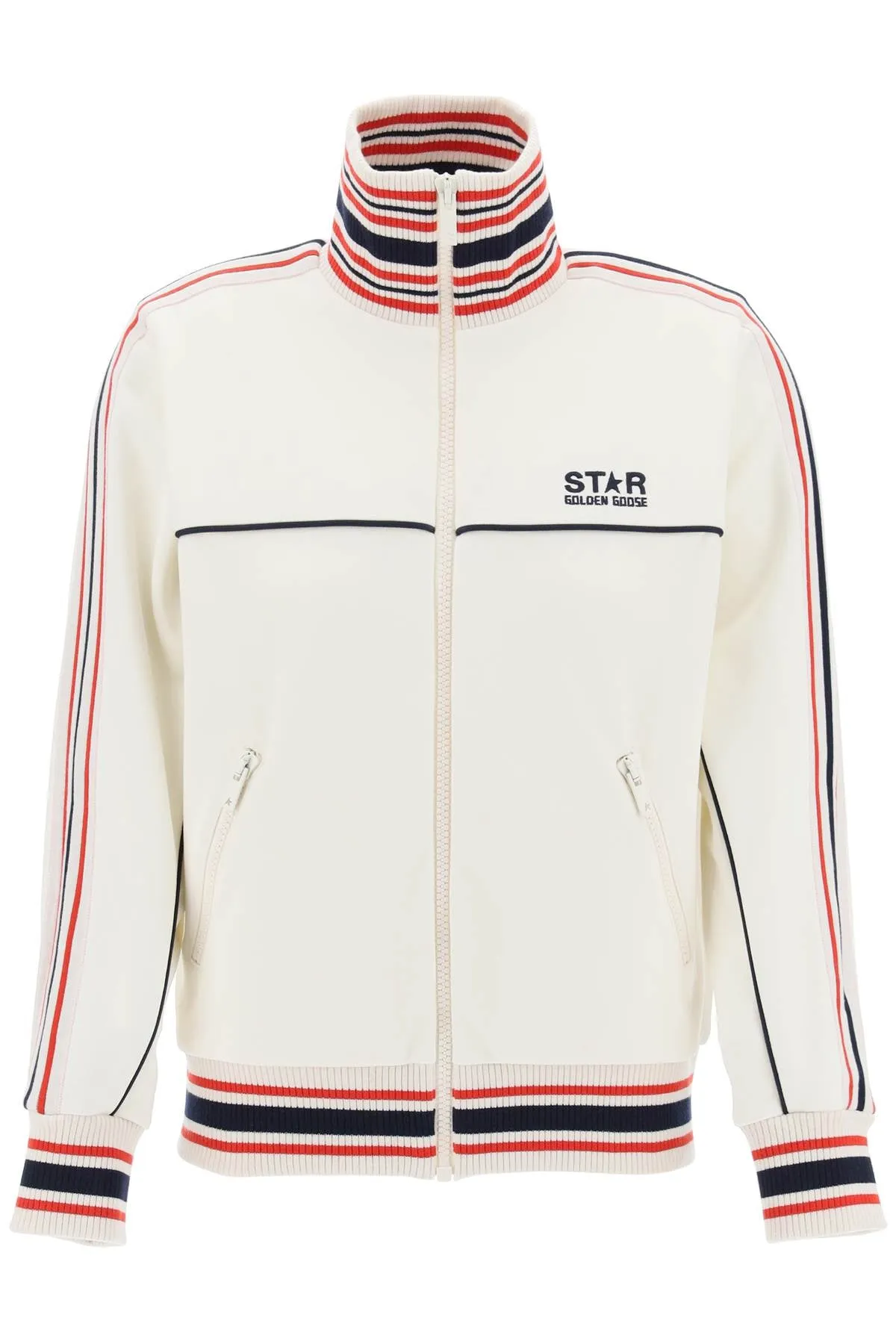 Golden Goose "Track Sweatshirt With Contrasting Hem Edges White