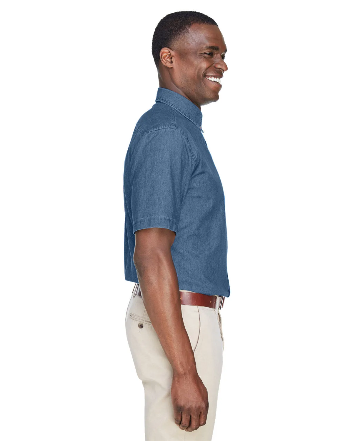 Harriton Men's Short-Sleeve Denim Shirt M550S