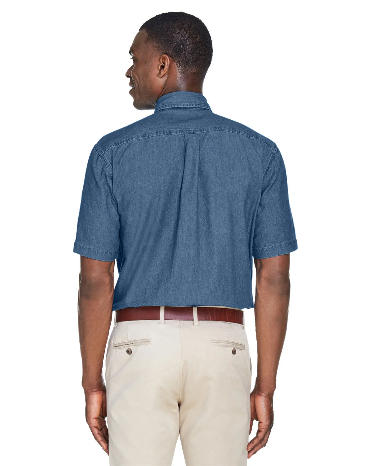 Harriton Men's Short-Sleeve Denim Shirt M550S