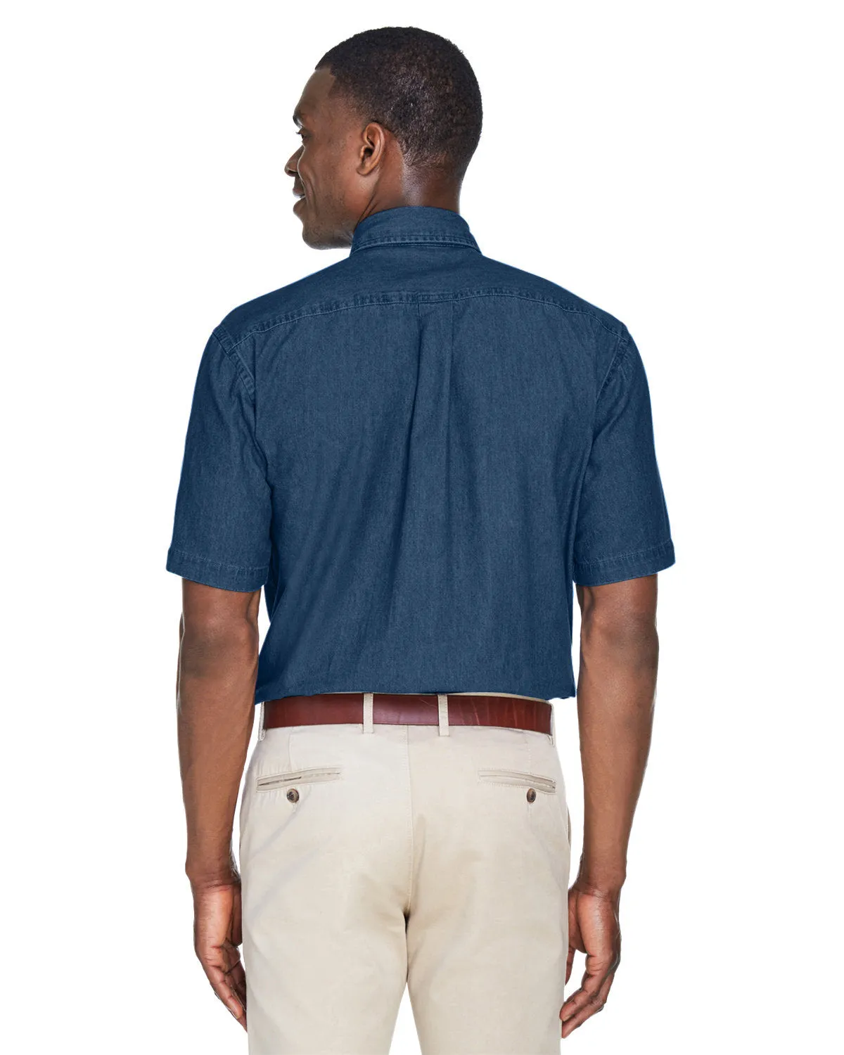 Harriton Men's Short-Sleeve Denim Shirt M550S