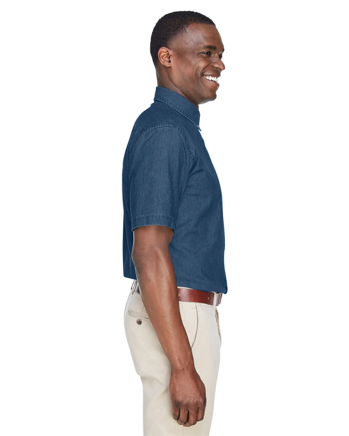 Harriton Men's Short-Sleeve Denim Shirt M550S