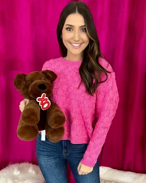 Heartwarming Bubble Pink Textured Sweater