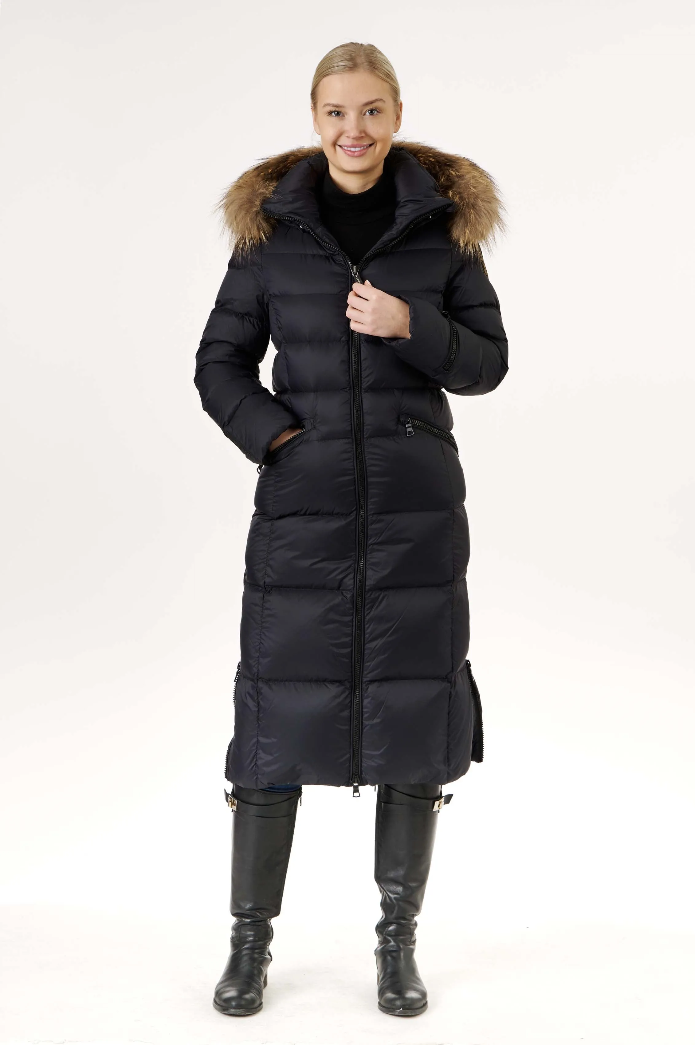 Iclyn Long Down Coat | Black