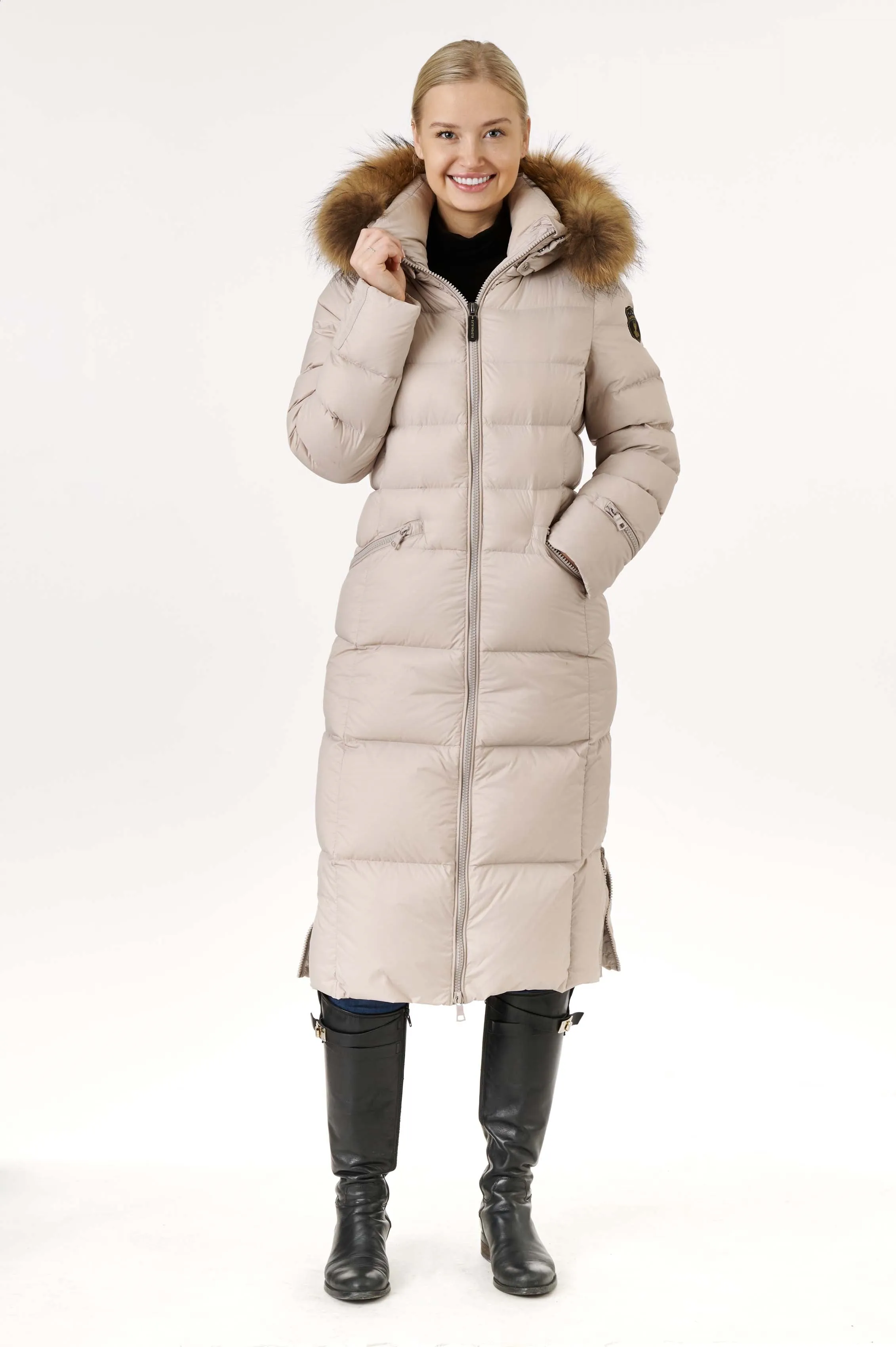 Iclyn Long Down Coat | Linen