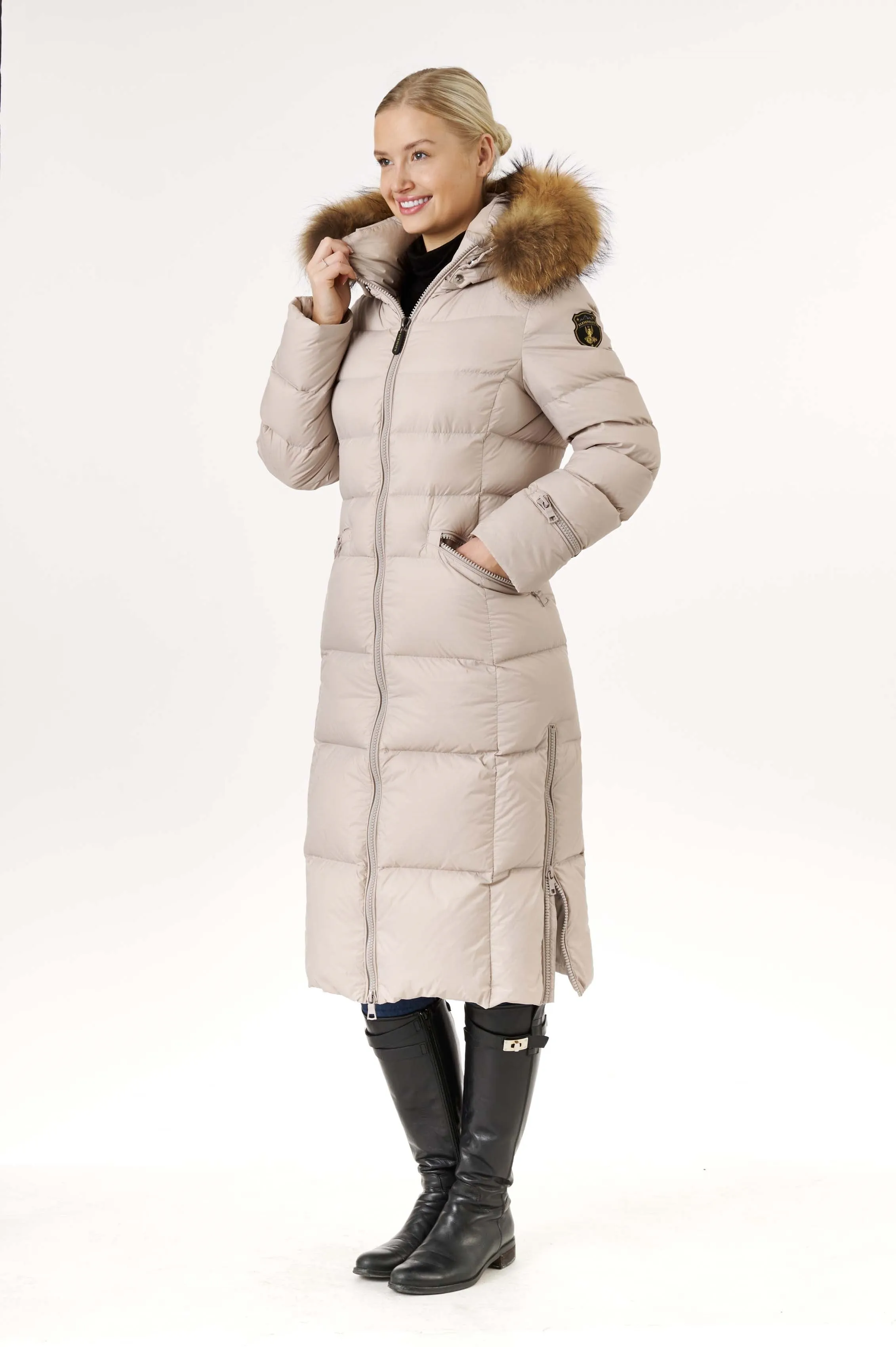 Iclyn Long Down Coat | Linen